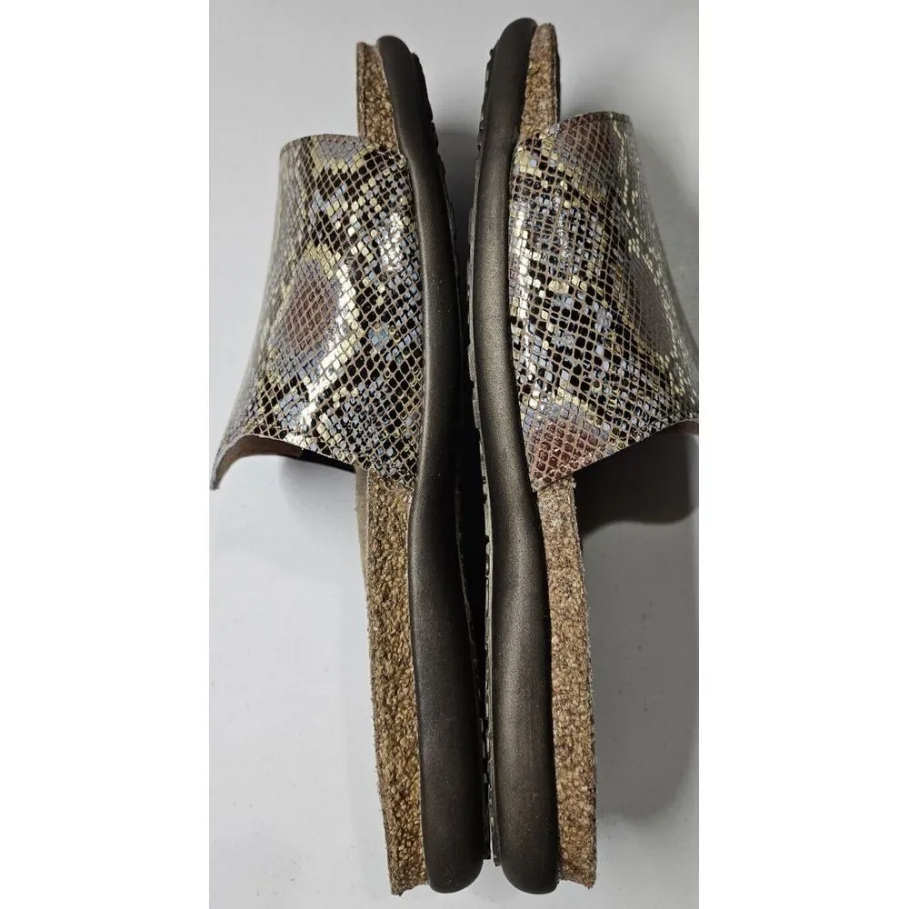 NAOT ‎ Women's Skylar Slide Sandal Golden Python Leather 41/L10